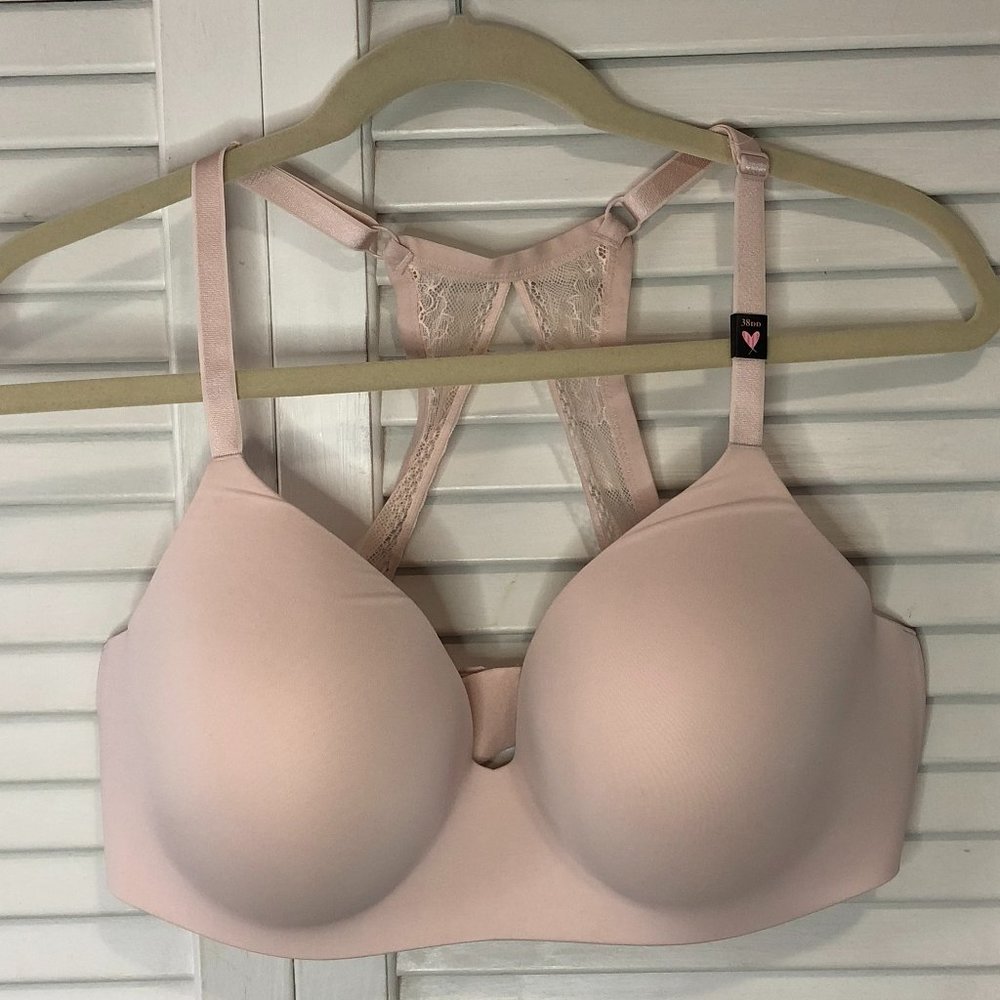 Victoria's Secret Blush Tshirt Lightly Lined Wireless Bra Sz 38DD New with Tags